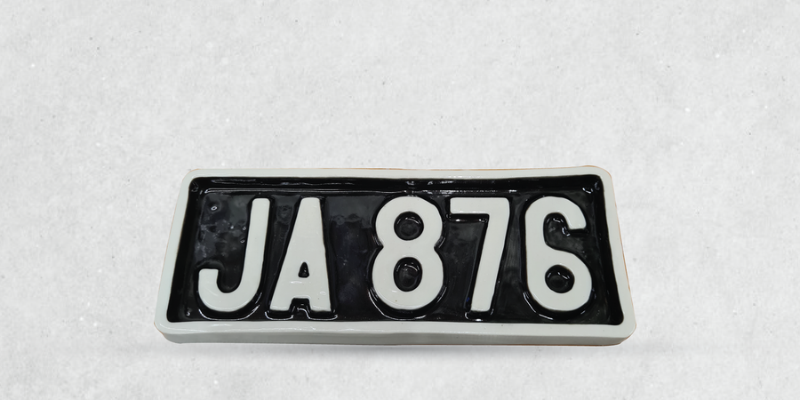 Vintage Jamaican Licence Plate | Porcelain Tray